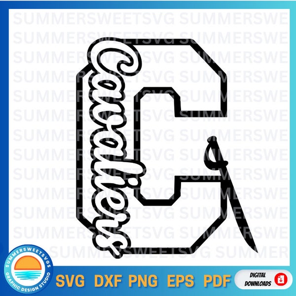 cavaliers SVG, letter C svg, boys or girls design, school spirit, sublimation png, svg eps png dxf, cricut cut files, digital file, cavalier