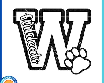 Wildkatze SVG, Pfote Druck Eps Schnittdatei, Cricut geschnitten Dateien, Schneidedatei, Monogramm, Schulstolz, Sublimation, Silhouette, jubeln Mama svg