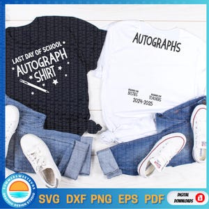 Laatste dag van school SVG scholen uit voor zomer handtekening shirt svg-bestand voor cricut happy last day of school voor- en achterkant digitaal ontwerp png