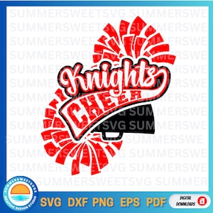 Knights SVG, knight png, cheer svg, pom pom  svg, cheer squad svg, team spirit, cricut cut files, digital downloads, eps svg png, dxf files