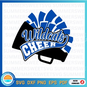 Wildkatzen SVG Schnittdatei, Cheerleader Maskottchen Design für Cricut, Silhouette, Vinyl Aufkleber, Schulgeist, Team Pride, Basteln & DIY-Projekte
