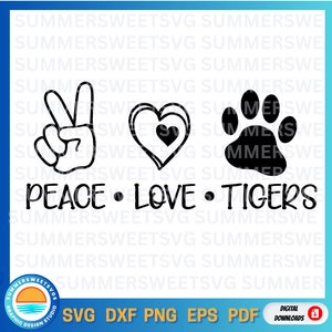 pace amore svg, amore tigri svg, file di taglio tigre, spirito di squadra png, maglietta insegnante svg, eps, svg, dxf, png, pdf, file di taglio cricut, file istantaneo