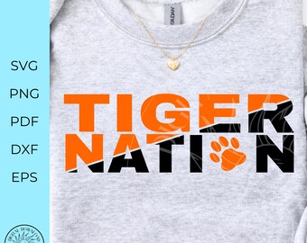 Tiger svg, School pride team spirit svg, School logo shirt design, back to school game day outit, cheer digital download