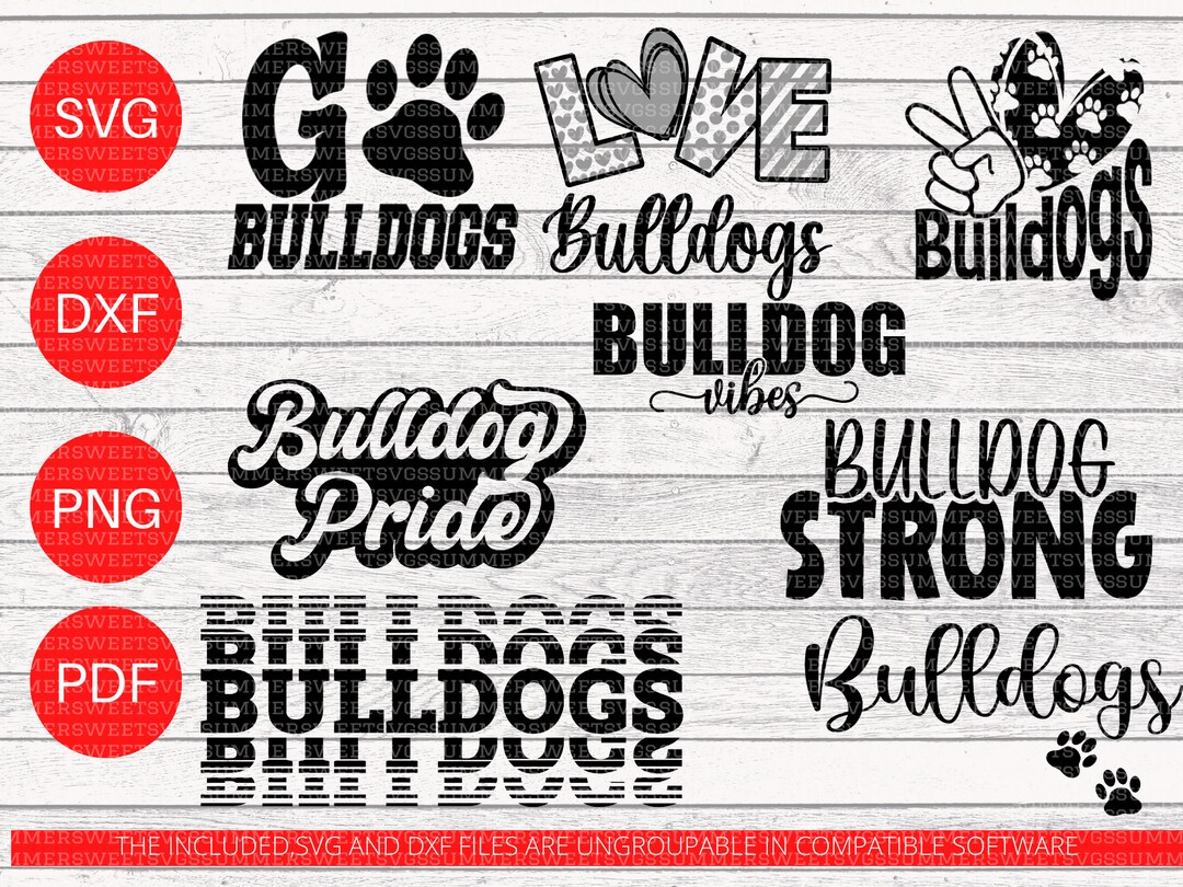 Bulldogs Svg Bundle Bulldogs SVG Paw Print SVG Cheerleader Etsy