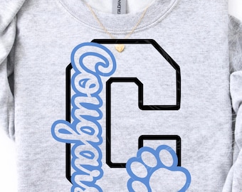 Cougar svg, Cheer svg, paw print svg, team spirit svg, back to school design,cricut cut file, eps svg, png, dxf, silhouette,instant download