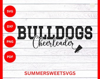 Cheerleader svg dxf png pom pom svg megaphone cheer squad bulldogs circut cut file silhouette cut file cheer svg cheer competition digital