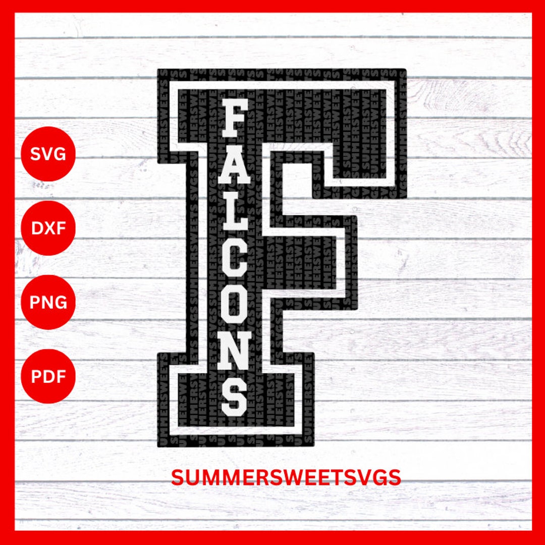 Falcons Letter Falcons SVG letter F cheerleader svg design for boys - Etsy México