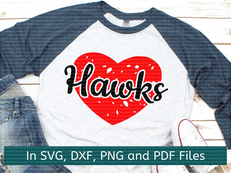 Hawks Hawks SVG team spirit svg grunge school svg downloadable files Hawk distressed Hawk heart svg