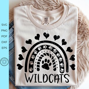 Wildcats Be kind BOHO rainbow For school shirt craft projects