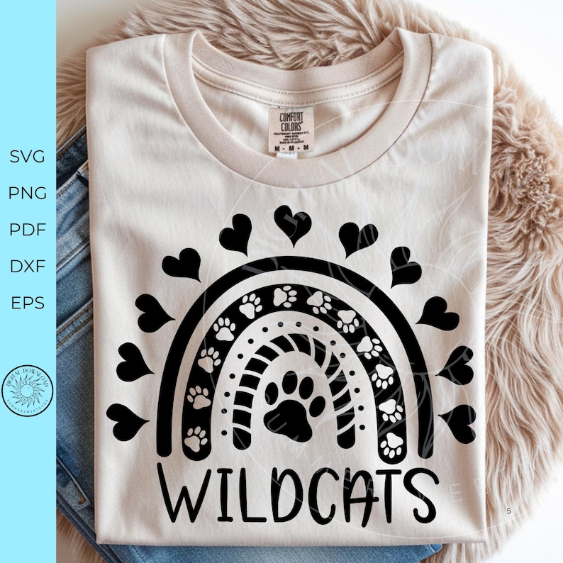 Wildcats Be kind BOHO rainbow For school shirt craft projects