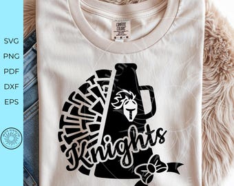 Knights Cheer SVG, megaphone svg, pom pom svg, kids cheer svg, Cheer mom eps, Svg png dxf, cricut cut files, silhouette, cheer mascot svg