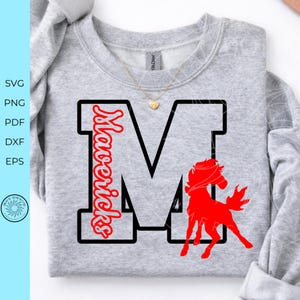 Mavericks SVG, school varsity letter M svg, school spirit shirt design, team spirit png sublimation, Mavericks game day svg,digital download