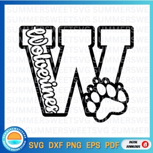 Wolverines Svg, Cheer svg, paw print svg, cheer mom, team spirit svg, t-shirt design, svg, png, dxf, cricut cut files, digital cut files