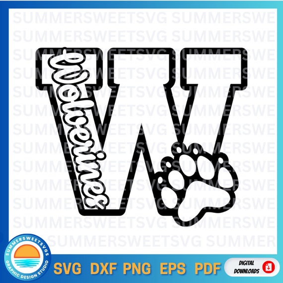 Wolverines Svg, Cheer svg, paw print svg, cheer mom, team spirit svg, t-shirt design, svg, png, dxf, cricut cut files, digital cut files