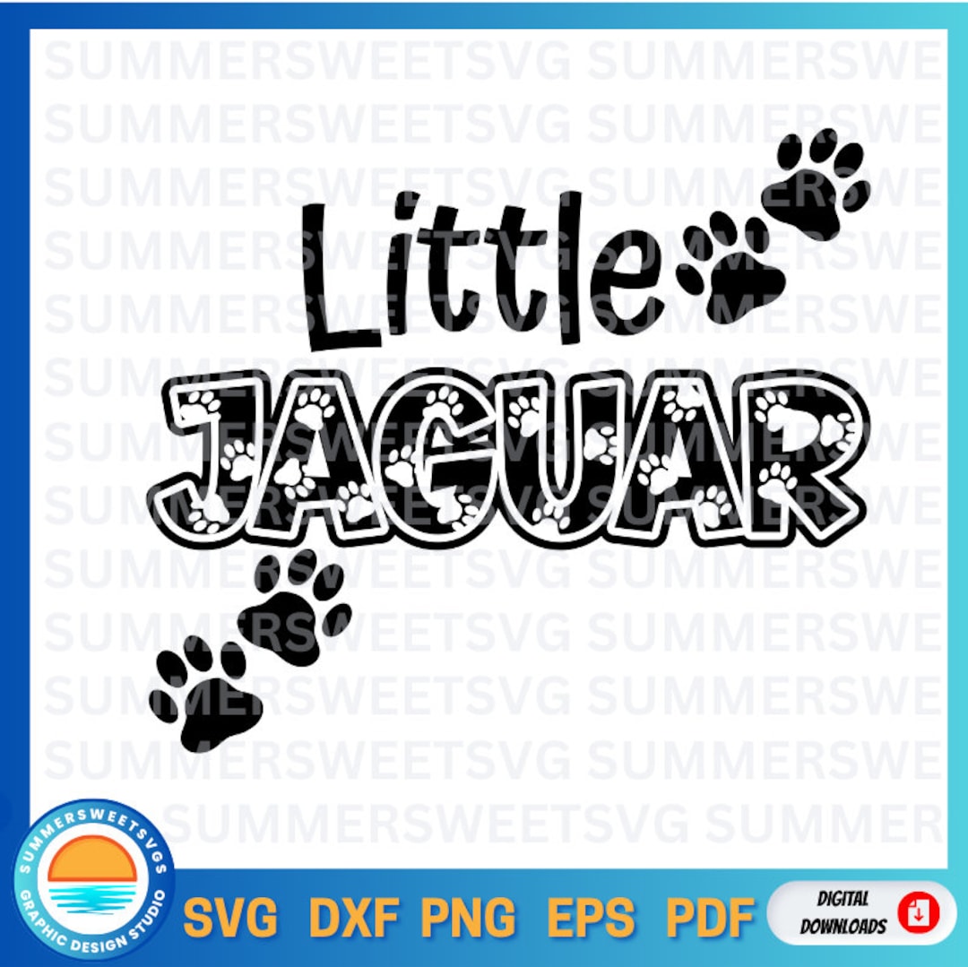 Jaguar SVG, Paw Print SVG, Little Jaguar, Elementary School Monogram