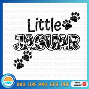 Jaguar SVG, pootafdruk SVG, kleine jaguar, basisschool monogram svg, terug naar school, cricut gesneden bestand, svg, png, dxf, download