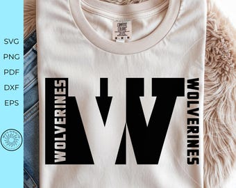 Wolverines SVG, diseño de logotipo de mascota escolar, PNG de espíritu escolar moderno para niños y hombres, imagen de día de partido universitario, descarga digital de regreso a clases
