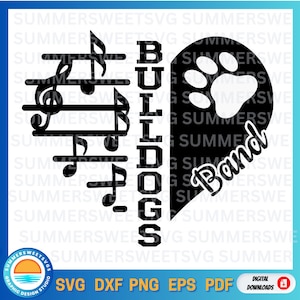 Bulldogs svg, Marching band SVG, band svg, Bulldog png file,band mom svg, school band, team spirit svg, silhouette, cricut cut file, digital