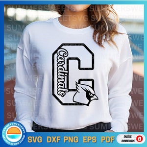 Cardinals SVG, Cardinal, team spirit, cheer svg, eps, png, dxf,cricut cut file or silhouette, monogram, sublimation, letter c, iron transfer