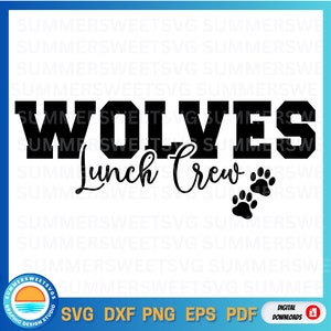Wolves Cafeteria Crew SVG, Lunch crew svg, lunchroom, cafeteria, lunch lady, school dxf, svg, png, instant downloads