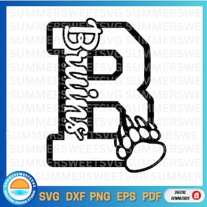 Ours svg, lettre BSVG, cheer squad, cheer, bruins svg ungroupable, fichier de coupe cricut, fichier de coupe numérique,