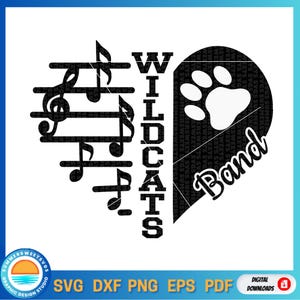 Wildcats SVG, marching band svg, band svg, high school band cut file, team spirit svg, t shirt design png, cricut cut file, svg png dxf eps