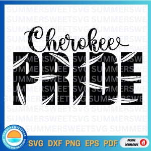 Cherokee Pride SVG, espírito de equipe svg, camisa escolar svg, design de volta às aulas, eps svg, png, pdf, dxf, arquivos para cricut silhouette, digital