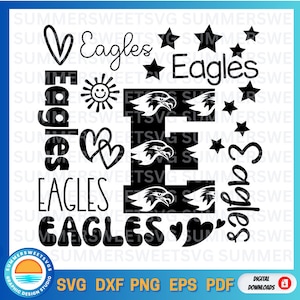 Eagles Typography svg, eagles svg, word art, cheer svg, Team Spirit svg, School shirt design, cricut cut file, silhouette, svg,png, dxf, eps