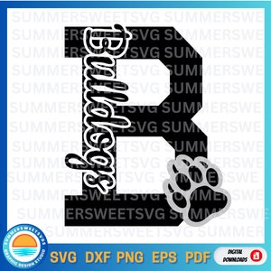 Bulldogs svg, bulldog svg, voetbal SVG, bulldog pootafdruk, jongens ontwerp, schoolgeest, bulldog ontwerp svg, svg eps png dxf, circuit gesneden bestand