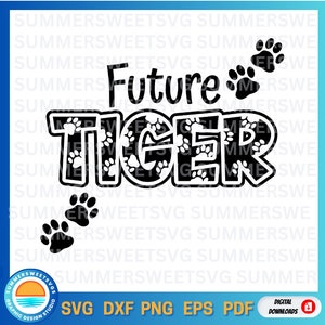 Tigers SVG, paw print SVG, future Tiger svg,little Tigers svg, elementary school monogram svg, back to school,cricut cut file, svg, png, dxf