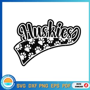 Huskies SVG, SVG d'impression de patte, esprit d'école, svg monogramme d'école primaire, retour à l'école, fichier de coupe cricut, svg, png, eps, téléchargement, silhouette