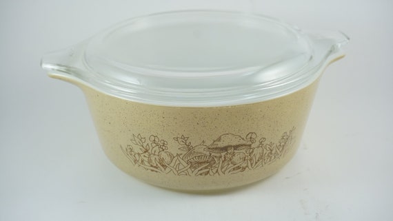 Vintage B Amp W Porn - Vintage Pyrex - 473-B Forest Fancies Mushroom Round Casserole Dish with Lid