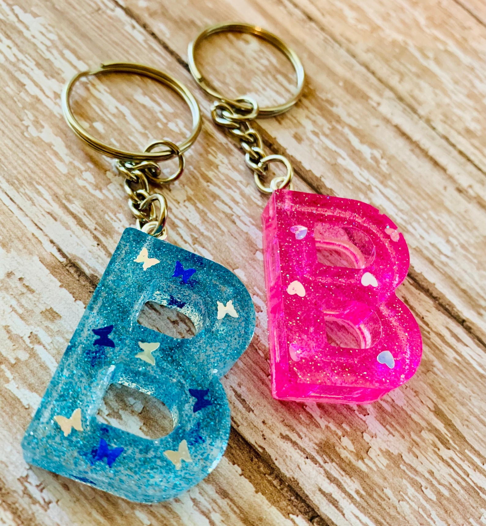 Resin alphabet keychains/ resin letter keychains/ alpha Etsy