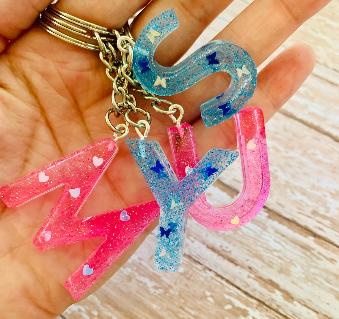 Resin alphabet keychains/ resin letter keychains/ alpha Etsy