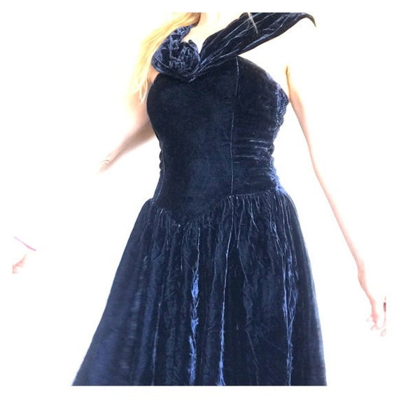 V Neck Long Sleeves Slit Crushed Velvet Maxi Dress