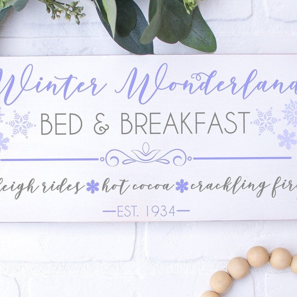 Winter Wonderland SVG | Winter SVG | Bed & Breakfast Digital Download Sign