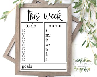 Printable To Do List | Menu Board | Goal Tracker | Command Center Printable