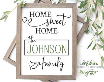 Personalized Home Sweet Home SVG | Customizable Digital Cut File | DIY Personalized Family Sign