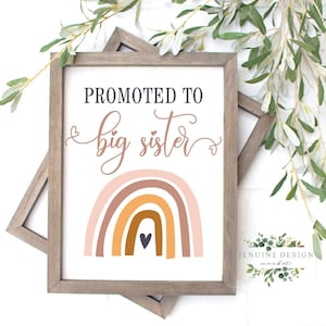 Promoted To Big Sister Sign | Big Sister Announcement | Printable Pregnancy Announcement | Baby #2 Reveal