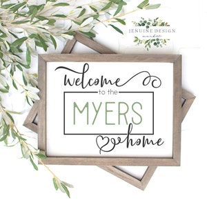 DIY Personalized Welcome Sign SVG Last Name SVG Cut File - Etsy