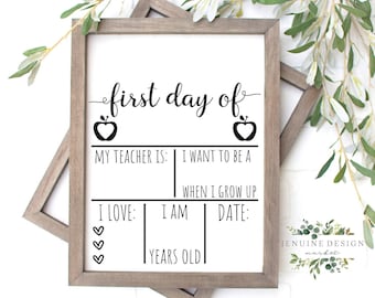 Back To School Printable | First Day Of School Stats Sign | Back To School Board