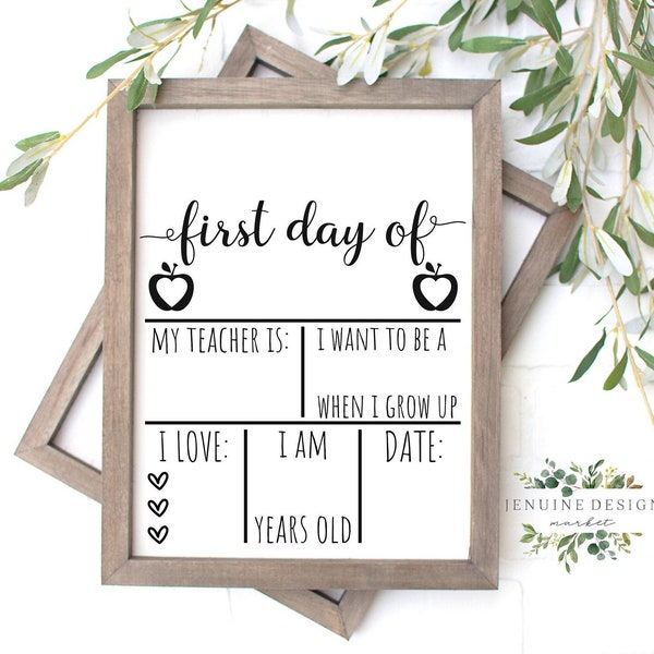 Back To School Printable | First Day Of School Stats Sign | Back To School Board