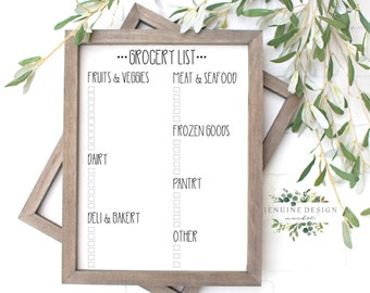 Printable Grocery List | Instant Download Supermarket List - PDF & SVG