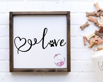 Paw Print "Love" SVG | Animal Lover Cut File | Pet Rescue SVG