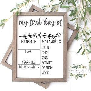 My First Day of School Printable Sign | Digital Back To School Sign | 8x10 Back To School Board