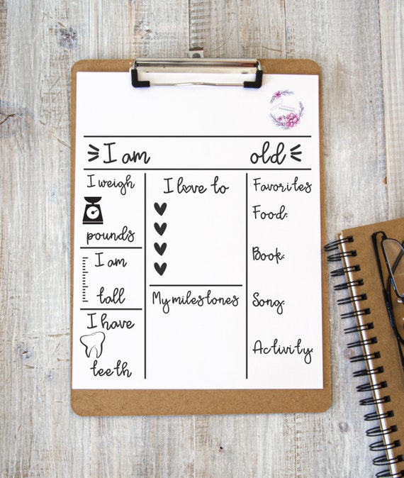 Download Monthly Milestone Board Svg Any Age Birthday Board Baby Etsy