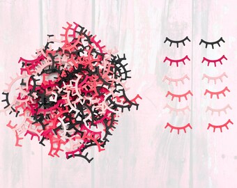 Black Eyelashes Eyelash Confetti Eyelash Cutouts Girl Birthday Party Decorations Girl Baby Shower Decor Beauty Confetti