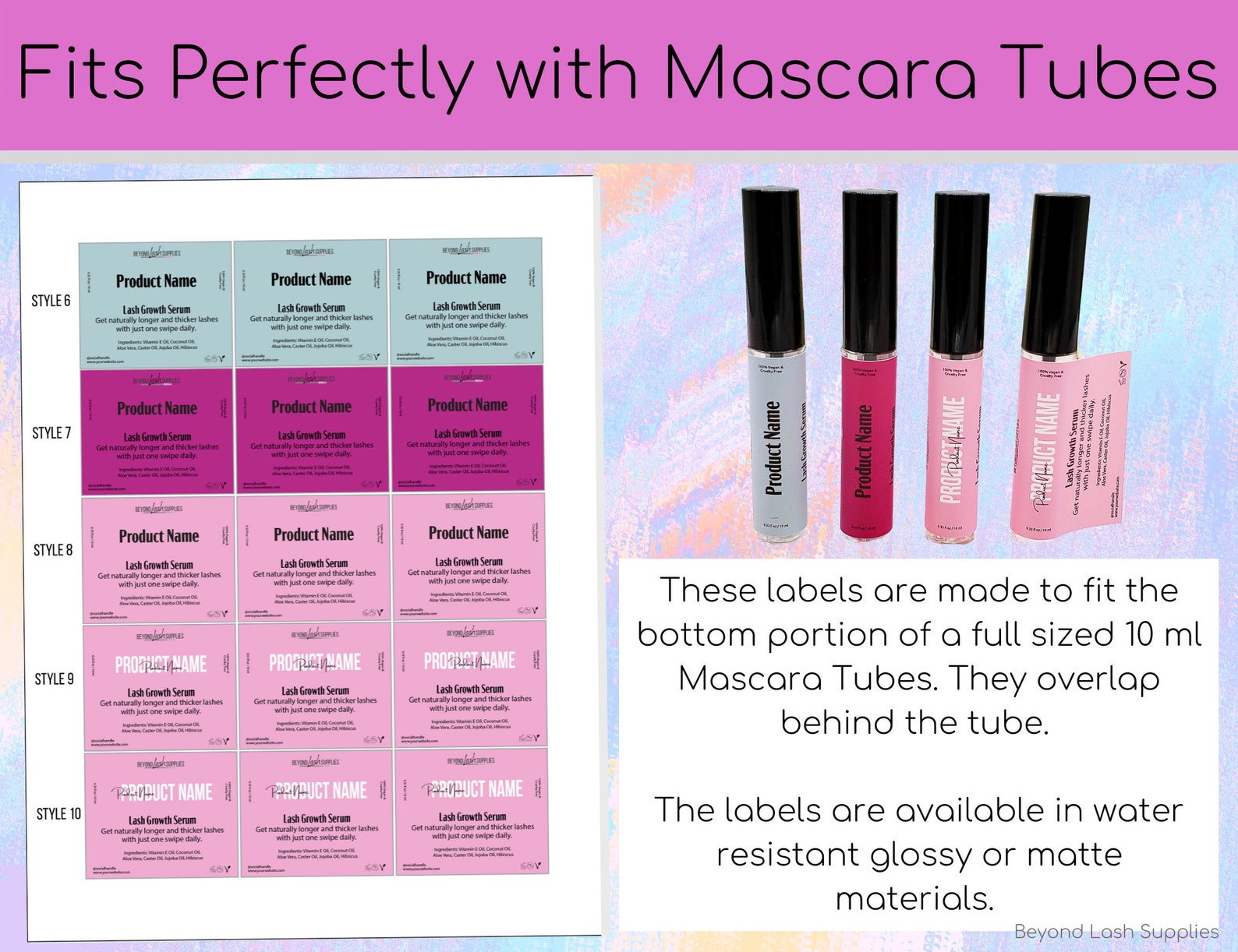 Labels for Mascara Tubes Waterproof Stickers Use Your Own Etsy