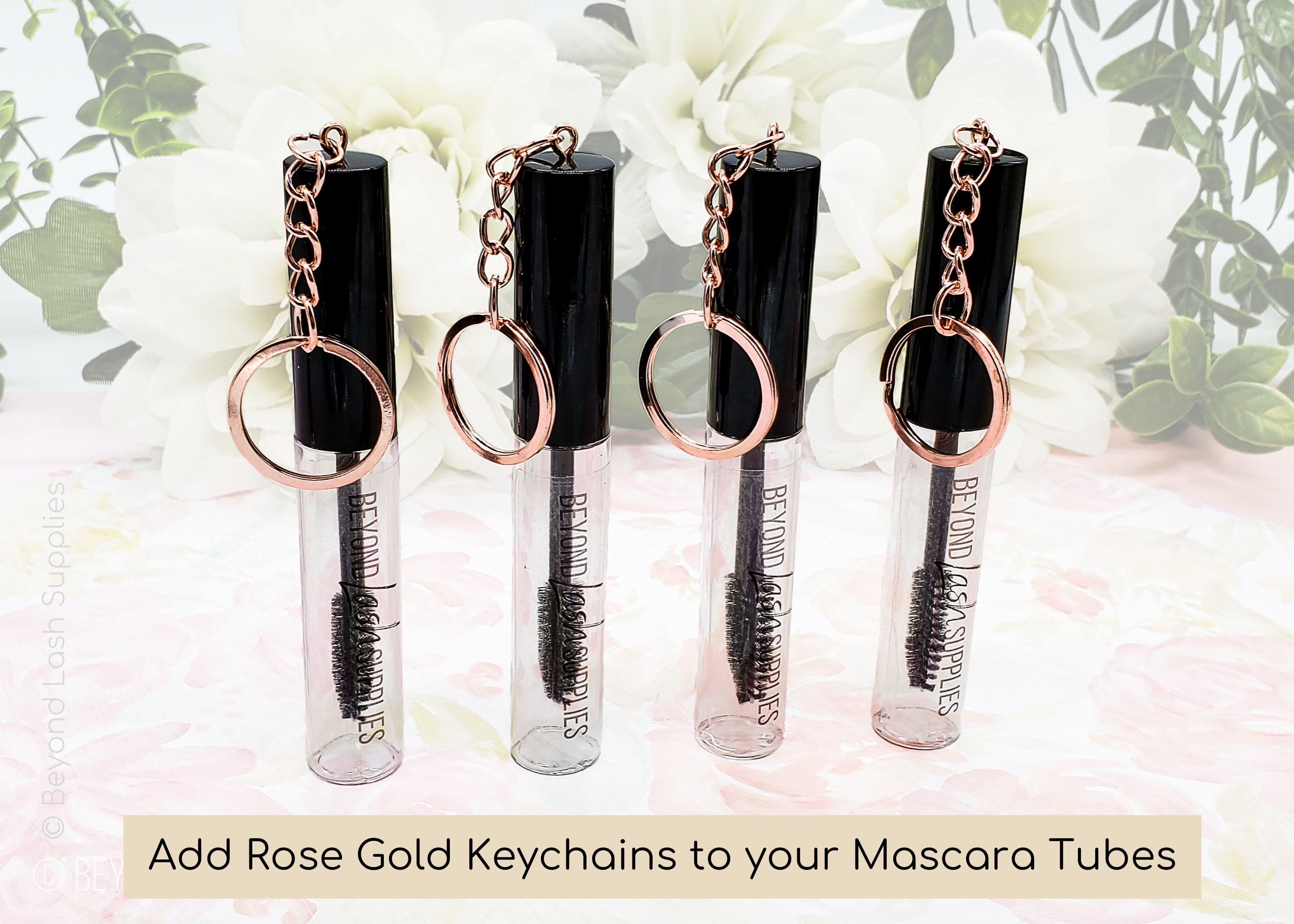 Mascara Tubes with Silver Keychains and Tassels. Lash Etsy