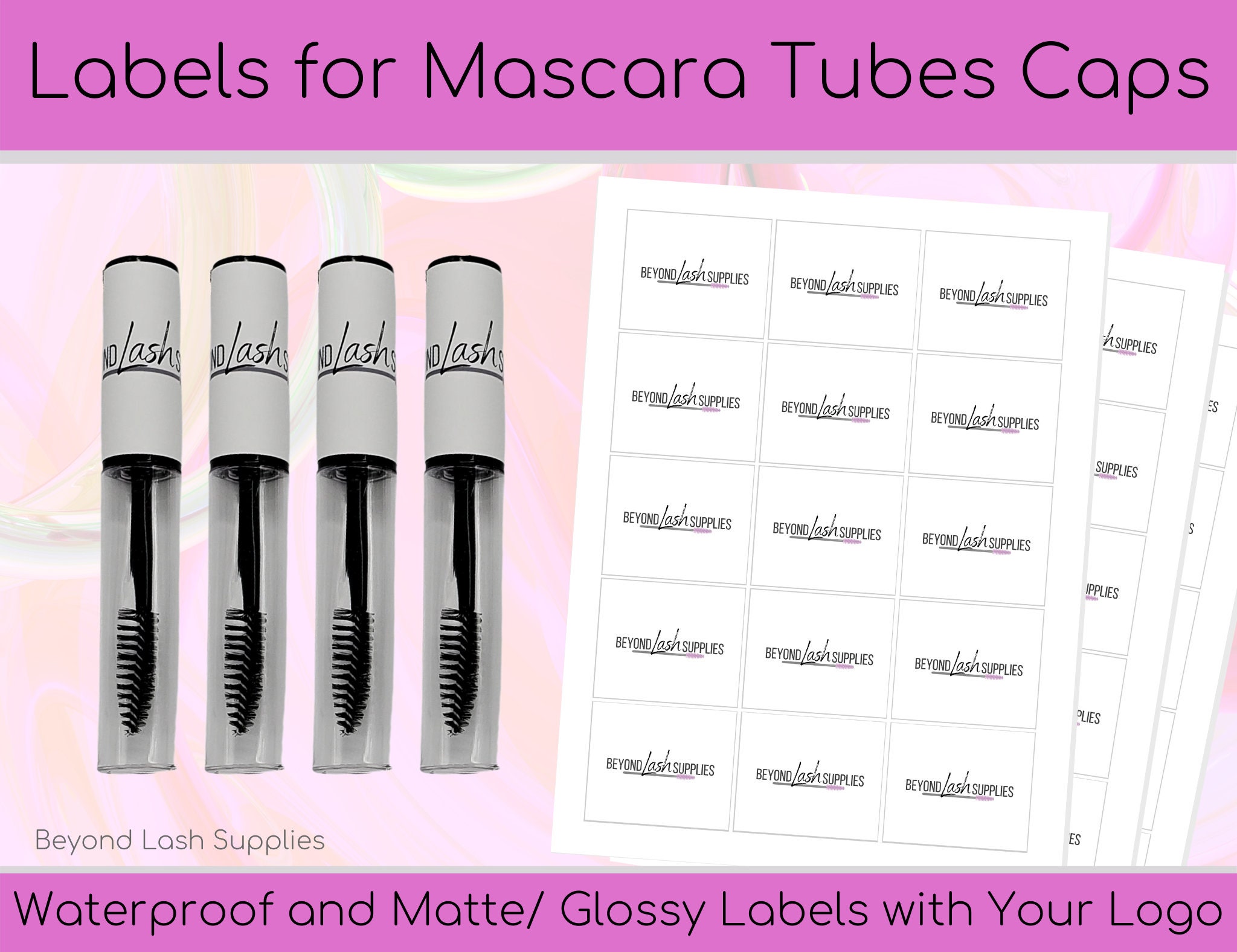 Labels for Mascara Tubes Cap Waterproof Stickers Use Your Etsy
